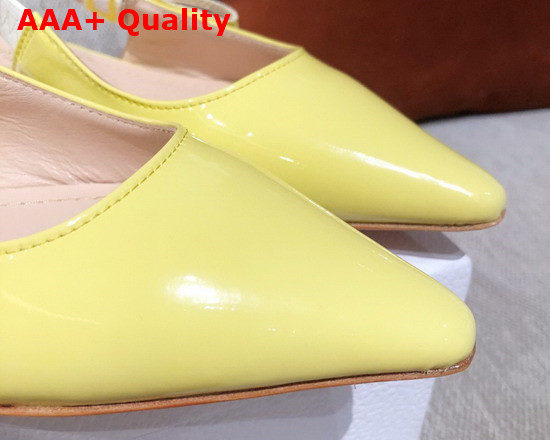 Dior J Adior Slingback Ballerina Flat Yellow Patent Calfskin Replica