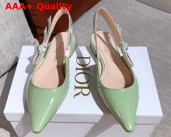 Dior J Adior Slingback Pump Light Green Patent Calfskin Replica