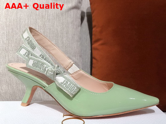 Dior J Adior Slingback Pump Light Green Patent Calfskin Replica