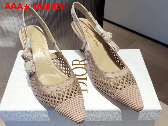 Dior J Adior Slingback Pump Nude Mesh Embroidery Replica