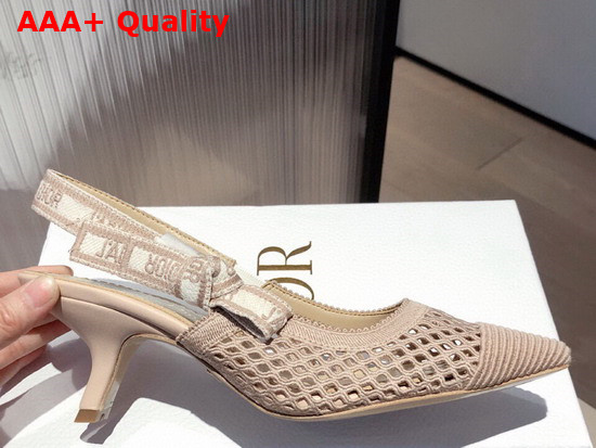 Dior J Adior Slingback Pump Nude Mesh Embroidery Replica