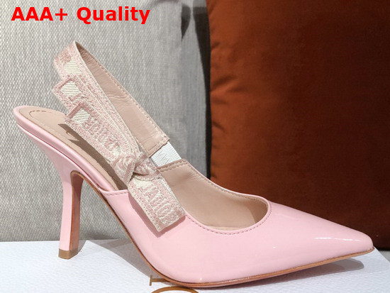 Dior J Adior Slingback Pump Pink Patent Calfskin Replica