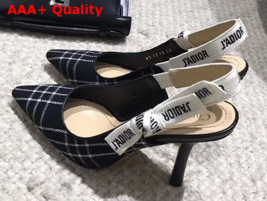 Dior J Adior Tartan Wool Slingback Replica