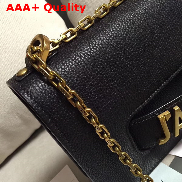 Dior J adior Flap Bag in Black Grained Calfskin Replica