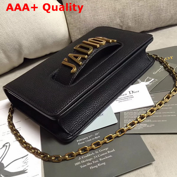 Dior J adior Flap Bag in Black Grained Calfskin Replica