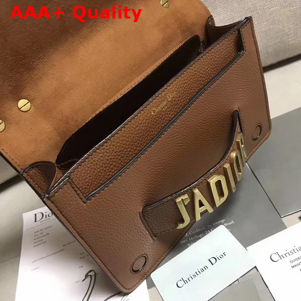 Dior J adior Flap Bag in Brown Grained Calfskin Replica