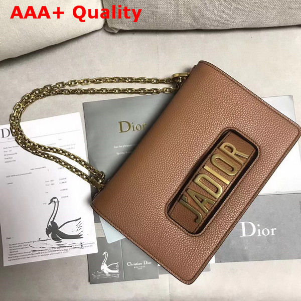 Dior J adior Flap Bag in Brown Grained Calfskin Replica