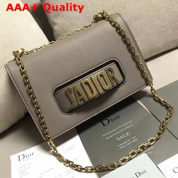 Dior J adior Flap Bag in Grey Grained Calfskin Replica