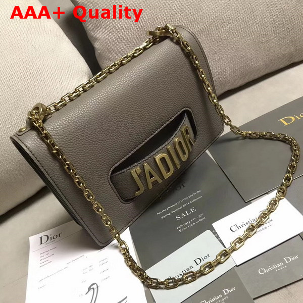 Dior J adior Flap Bag in Grey Grained Calfskin Replica