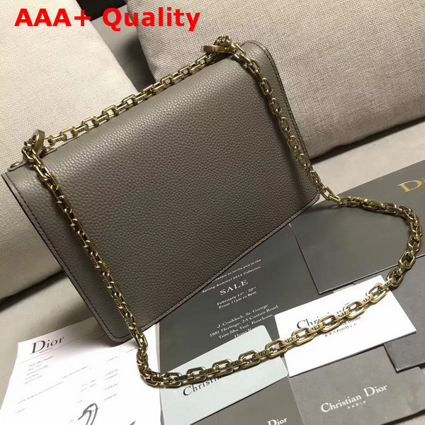 Dior J adior Flap Bag in Grey Grained Calfskin Replica