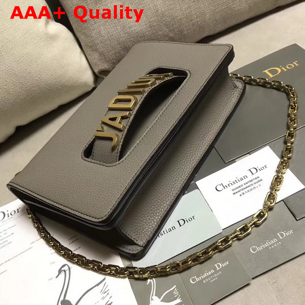 Dior J adior Flap Bag in Grey Grained Calfskin Replica