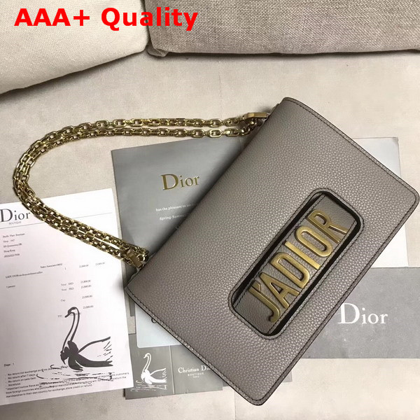 Dior J adior Flap Bag in Grey Grained Calfskin Replica