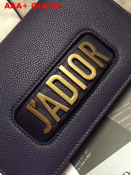 Dior J adior Flap Bag in Navy Blue Grained Calfskin Replica