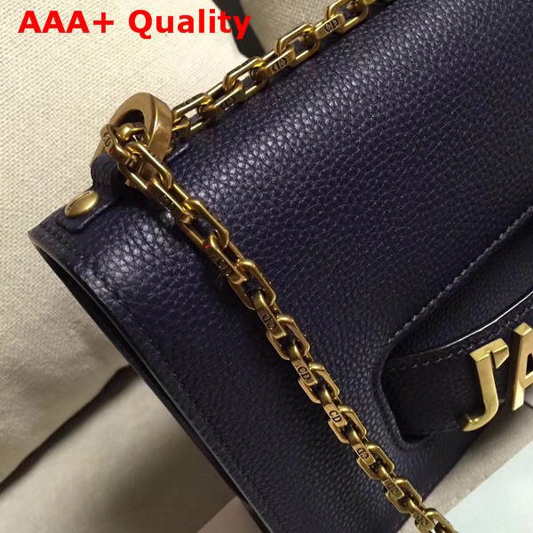 Dior J adior Flap Bag in Navy Blue Grained Calfskin Replica