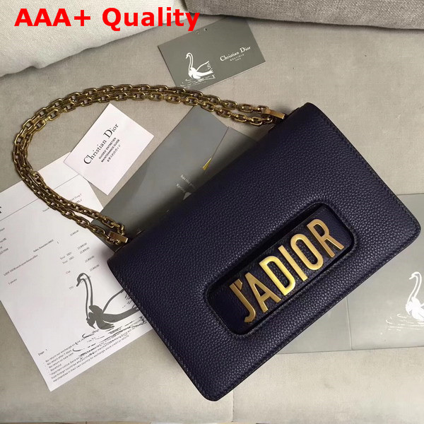 Dior J adior Flap Bag in Navy Blue Grained Calfskin Replica