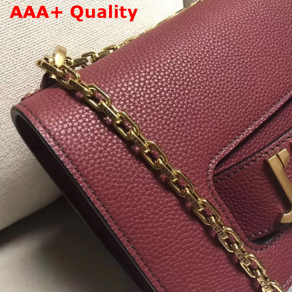 Dior J adior Flap Bag in Oxblood Grained Calfskin Replica