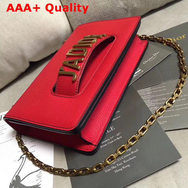 Dior J adior Flap Bag in Red Grained Calfskin Replica