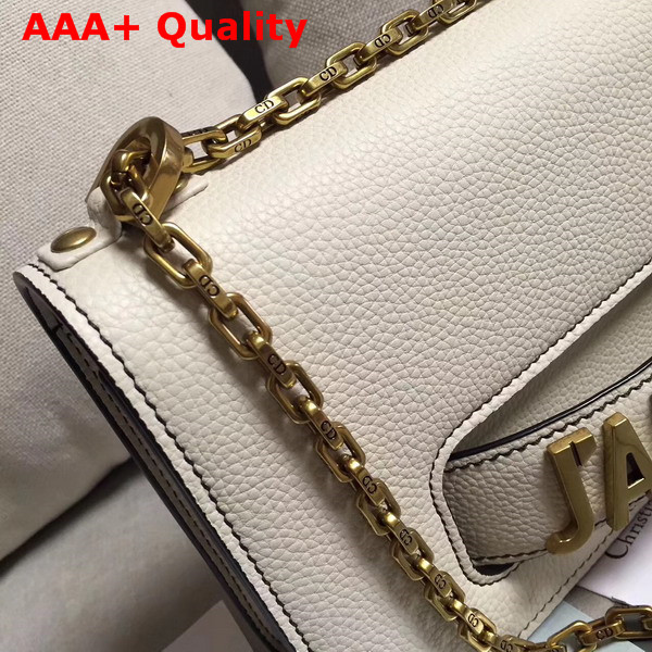 Dior J adior Flap Bag in White Grained Calfskin Replica