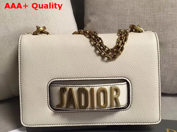 Dior J adior Flap Bag in White Grained Calfskin Replica