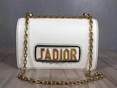 Dior J adior Flap Bag with Chain in Off White Calfskin For Sale