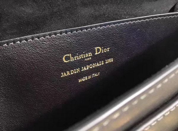 Dior J adior Flap Bag with Painting in Black Calfskin For Sale