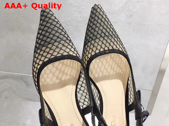 Dior J adior Flat Shoe in Black Mesh Replica