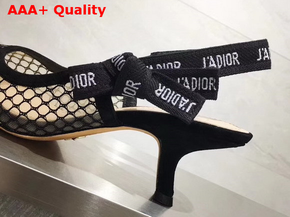 Dior J adior High Heeled Shoe in Black Mesh 65mm Comma Heel Replica