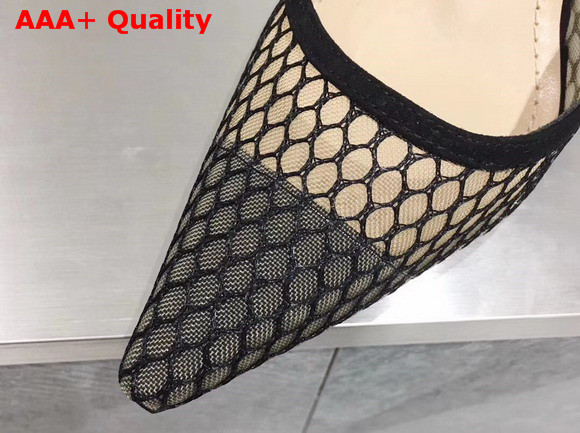 Dior J adior High Heeled Shoe in Black Mesh 95mm Heel Replica