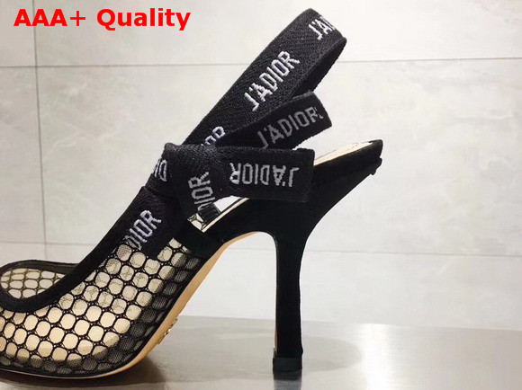 Dior J adior High Heeled Shoe in Black Mesh 95mm Heel Replica