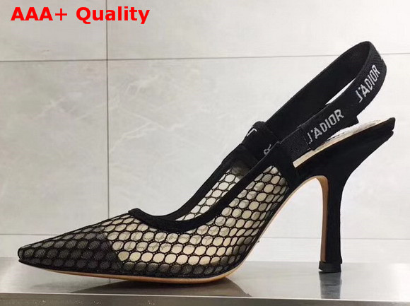 Dior J adior High Heeled Shoe in Black Mesh 95mm Heel Replica