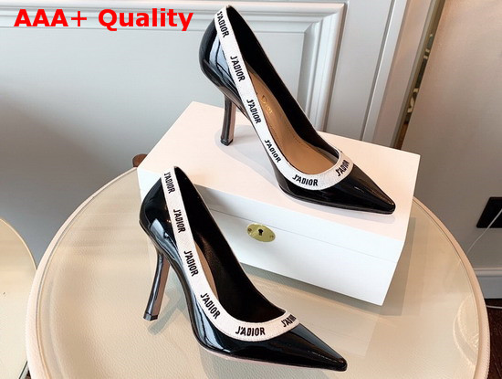 Dior Jadior 10cm Pump in Black Patent Calfskin Replica