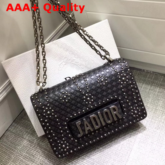 Dior Jadior Flap Bag in Black Studded Calfskin Replica