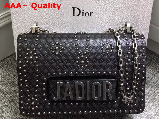 Dior Jadior Flap Bag in Black Studded Calfskin Replica