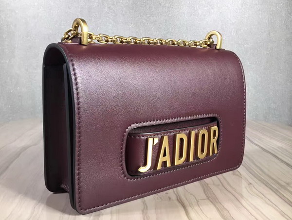 Dior Jadior Flap Bag with Chain in Oxblood Calfskin For Sale