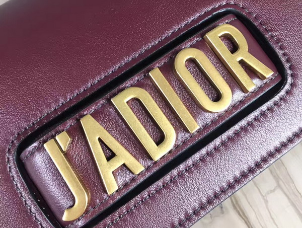 Dior Jadior Flap Bag with Chain in Oxblood Calfskin For Sale