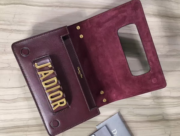 Dior Jadior Flap Bag with Chain in Oxblood Calfskin For Sale