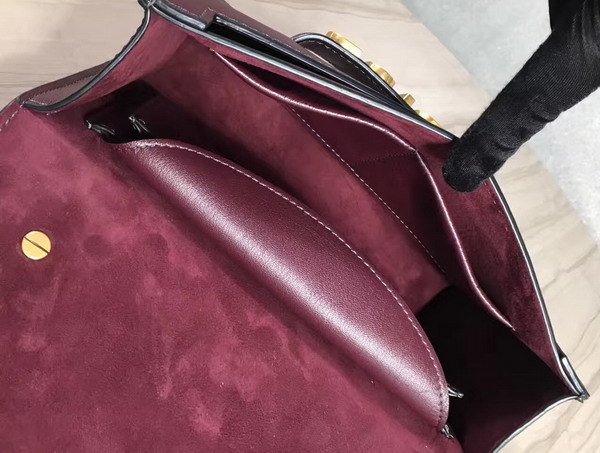 Dior Jadior Flap Bag with Chain in Oxblood Calfskin For Sale