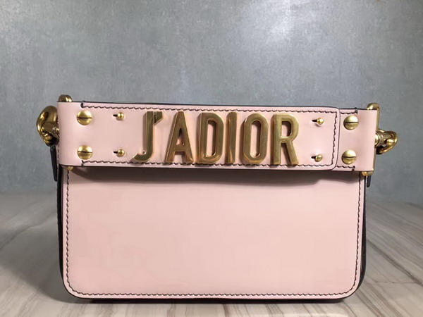 Dior Jadior Flap Bag with Shoulder Strap Pink Calfskin For Sale