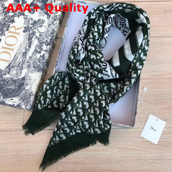 Dior Jadior Oblique Square Scarf in Green Replica