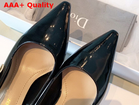 Dior Jadior Slingback Pump in Black Patent Calfskin Leather Replica