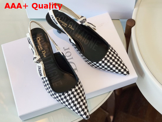 Dior Jadior Slingback Pump in Wool Houndstooth Replica