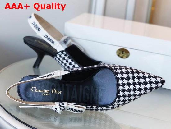 Dior Jadior Slingback Pump in Wool Houndstooth Replica