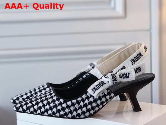 Dior Jadior Slingback Pump in Wool Houndstooth Replica