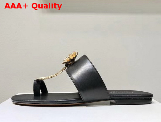 Dior Jardin Thong Sandal Black Calfskin Replica