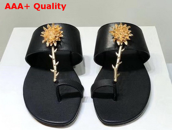 Dior Jardin Thong Sandal Black Calfskin Replica