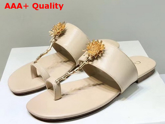 Dior Jardin Thong Sandal Cream Calfskin Replica