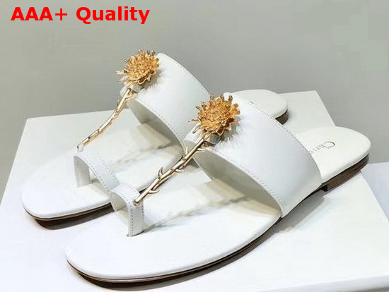 Dior Jardin Thong Sandal White Calfskin Replica