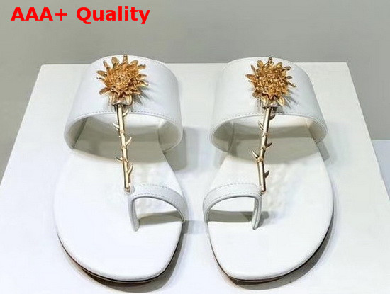 Dior Jardin Thong Sandal White Calfskin Replica