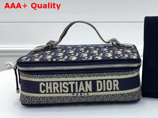 Dior Jewelry Box in Blue Dior Oblique Jacquard Canvas Replica