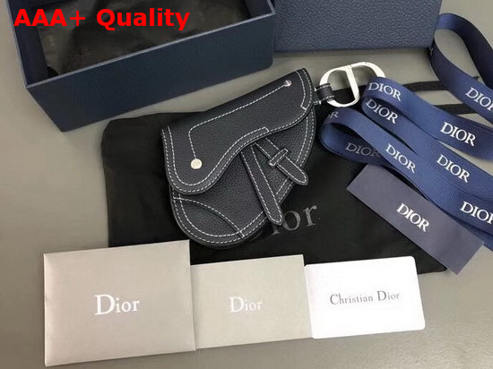 Dior Key Ring Saddle in Navy Blue Replica